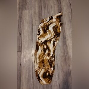Brown PrettyLittleThings one shoulder dress with gorgeous detailing